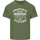 2 Year Wedding Anniversary 2nd Funny Wife Mens Cotton T-Shirt Tee Top Military Green