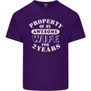 2 Year Wedding Anniversary 2nd Funny Wife Mens Cotton T-Shirt Tee Top Purple