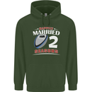 2 Year Wedding Anniversary 2nd Rugby Mens 80% Cotton Hoodie Forest Green