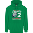 2 Year Wedding Anniversary 2nd Rugby Mens 80% Cotton Hoodie Irish Green