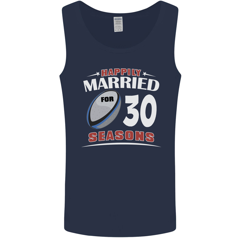 30 Year Wedding Anniversary 30th Rugby Mens Vest Tank Top Navy Blue
