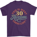 30th Birthday 30 Year Old Awesome Looks Like Mens T-Shirt 100% Cotton Purple