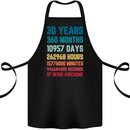 30th Birthday 30 Year Old Cotton Apron 100% Organic Black
