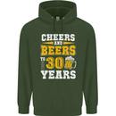 30th Birthday 30 Year Old Funny Alcohol Mens 80% Cotton Hoodie Forest Green