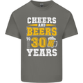 30th Birthday 30 Year Old Funny Alcohol Mens Cotton T-Shirt Tee Top Charcoal