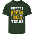 30th Birthday 30 Year Old Funny Alcohol Mens Cotton T-Shirt Tee Top Forest Green