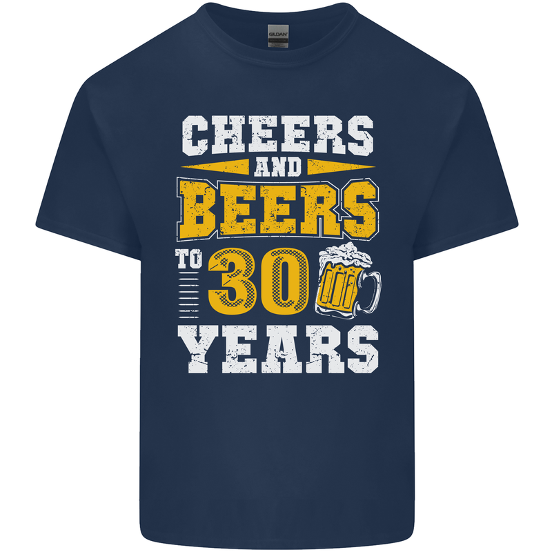 30th Birthday 30 Year Old Funny Alcohol Mens Cotton T-Shirt Tee Top Navy Blue