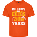 30th Birthday 30 Year Old Funny Alcohol Mens Cotton T-Shirt Tee Top Orange