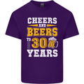 30th Birthday 30 Year Old Funny Alcohol Mens Cotton T-Shirt Tee Top Purple