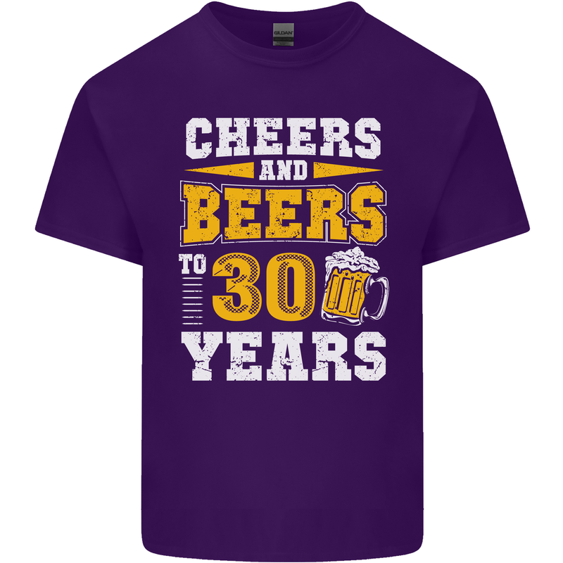 30th Birthday 30 Year Old Funny Alcohol Mens Cotton T-Shirt Tee Top Purple