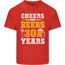 30th Birthday 30 Year Old Funny Alcohol Mens Cotton T-Shirt Tee Top Red