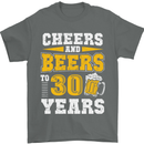 30th Birthday 30 Year Old Funny Alcohol Mens T-Shirt 100% Cotton Charcoal
