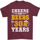 30th Birthday 30 Year Old Funny Alcohol Mens T-Shirt 100% Cotton Maroon