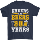 30th Birthday 30 Year Old Funny Alcohol Mens T-Shirt 100% Cotton Navy Blue