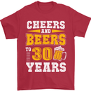 30th Birthday 30 Year Old Funny Alcohol Mens T-Shirt 100% Cotton Red