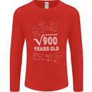 30th Birthday 30 Year Old Geek Funny Maths Mens Long Sleeve T-Shirt Red