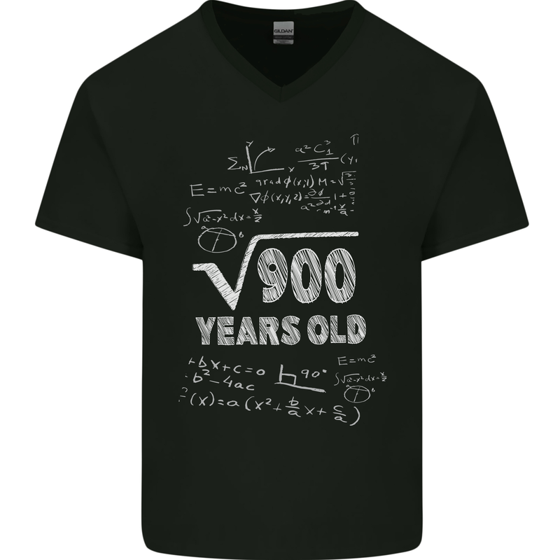30th Birthday 30 Year Old Geek Funny Maths Mens V-Neck Cotton T-Shirt Black