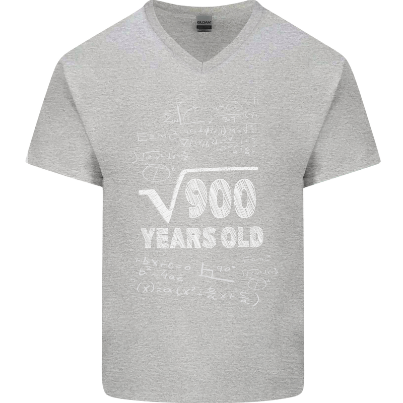 30th Birthday 30 Year Old Geek Funny Maths Mens V-Neck Cotton T-Shirt Sports Grey