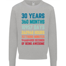 30th Birthday 30 Year Old Mens Sweatshirt Jumper Sports Grey