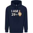30th Birthday Funny Offensive 30 Year Old Mens 80% Cotton Hoodie Navy Blue