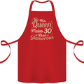30th Birthday Queen Thirty Years Old 30 Cotton Apron 100% Organic Red