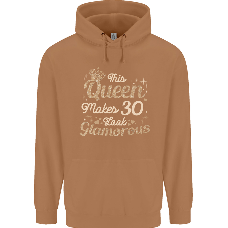 30th Birthday Queen Thirty Years Old 30 Mens 80% Cotton Hoodie Caramel Latte