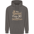 30th Birthday Queen Thirty Years Old 30 Mens 80% Cotton Hoodie Charcoal