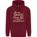30th Birthday Queen Thirty Years Old 30 Mens 80% Cotton Hoodie Maroon
