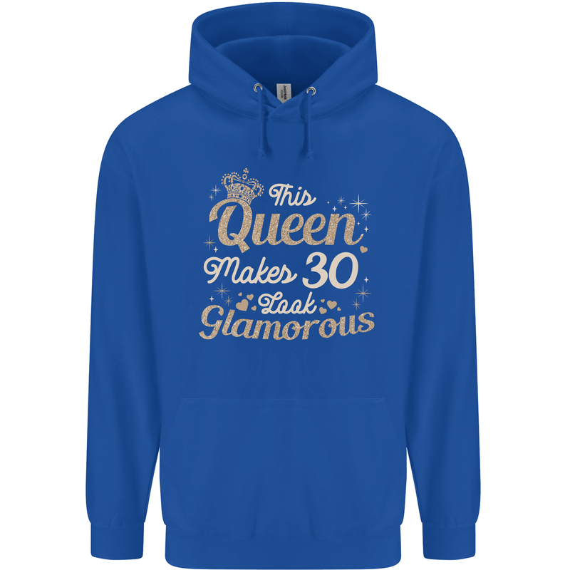 30th Birthday Queen Thirty Years Old 30 Mens 80% Cotton Hoodie Royal Blue