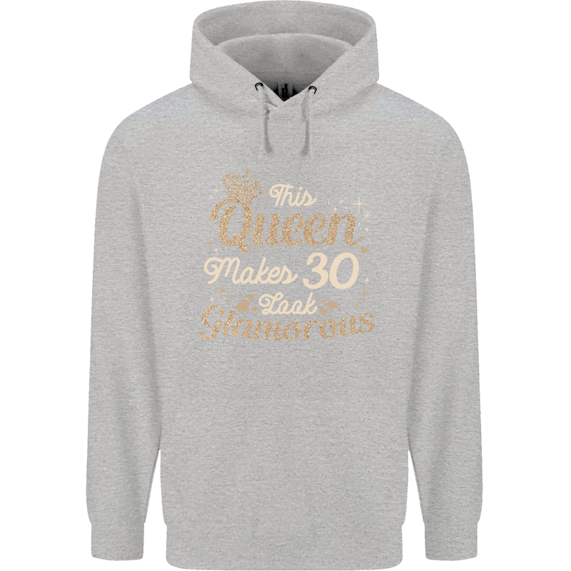 30th Birthday Queen Thirty Years Old 30 Mens 80% Cotton Hoodie Sports Grey