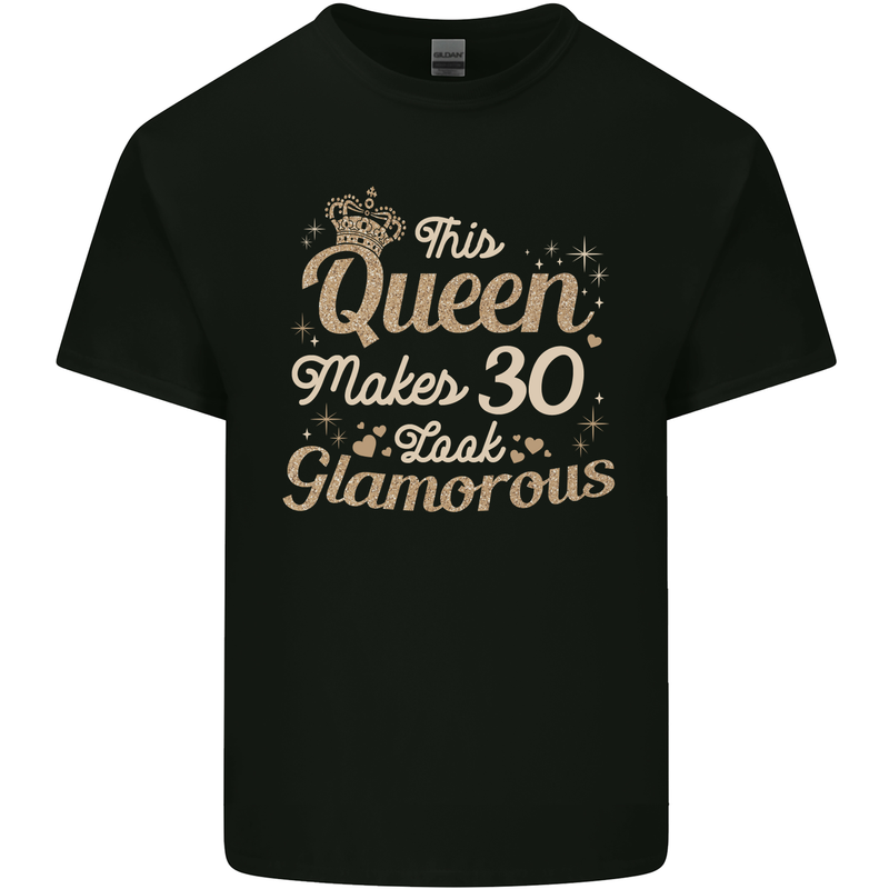 30th Birthday Queen Thirty Years Old 30 Mens Cotton T-Shirt Tee Top Black