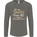 30th Birthday Queen Thirty Years Old 30 Mens Long Sleeve T-Shirt Charcoal
