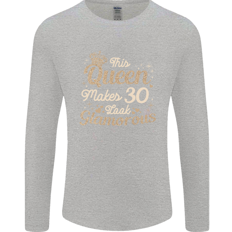 30th Birthday Queen Thirty Years Old 30 Mens Long Sleeve T-Shirt Sports Grey