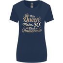 30th Birthday Queen Thirty Years Old 30 Womens Wider Cut T-Shirt Navy Blue