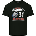 31 Year Wedding Anniversary 31st Rugby Mens Cotton T-Shirt Tee Top Black