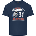 31 Year Wedding Anniversary 31st Rugby Mens Cotton T-Shirt Tee Top Navy Blue