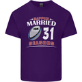 31 Year Wedding Anniversary 31st Rugby Mens Cotton T-Shirt Tee Top Purple