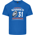 31 Year Wedding Anniversary 31st Rugby Mens Cotton T-Shirt Tee Top Royal Blue
