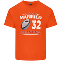 32 Year Wedding Anniversary 32nd Rugby Mens Cotton T-Shirt Tee Top Orange