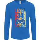34th Birthday 34 Year Old Level Up Gamming Mens Long Sleeve T-Shirt Royal Blue