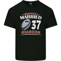 37 Year Wedding Anniversary 37th Rugby Mens Cotton T-Shirt Tee Top Black
