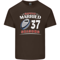37 Year Wedding Anniversary 37th Rugby Mens Cotton T-Shirt Tee Top Dark Chocolate