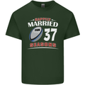 37 Year Wedding Anniversary 37th Rugby Mens Cotton T-Shirt Tee Top Forest Green