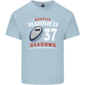 37 Year Wedding Anniversary 37th Rugby Mens Cotton T-Shirt Tee Top Light Blue