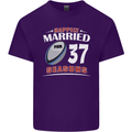37 Year Wedding Anniversary 37th Rugby Mens Cotton T-Shirt Tee Top Purple