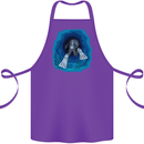 3D Scuba Diver Diving Cotton Apron 100% Organic Purple