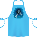 3D Scuba Diver Diving Cotton Apron 100% Organic Turquoise