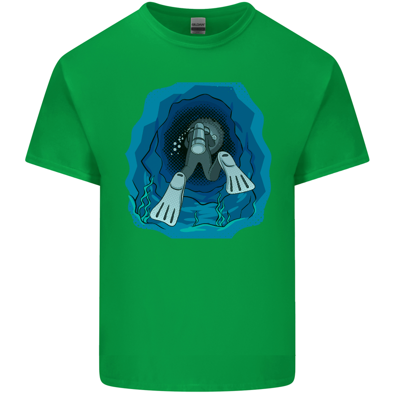 3D Scuba Diver Diving Mens Cotton T-Shirt Tee Top Irish Green