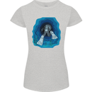 3D Scuba Diver Diving Womens Petite Cut T-Shirt Sports Grey