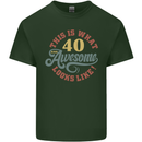 40th Birthday 40 Year Old Awesome Looks Like Mens Cotton T-Shirt Tee Top Forest Green
